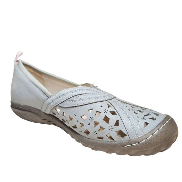 Jambu Pecan Loafer Flat Denim Leather Sneakers Blue Slip On Perforated Shoes 8 W - Picture 15 of 16